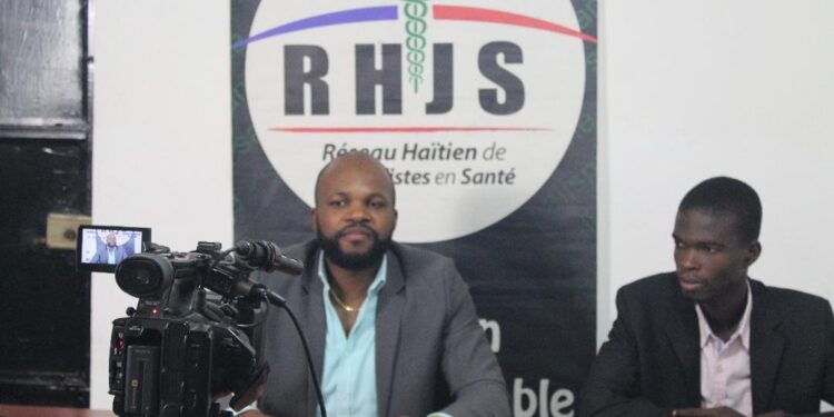 Le S.G du RHJS, Dr Odilet Lespérance et le porte-parole du réseau, Gladimy Ibraïme